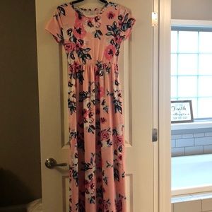 Boutique Pink Floral Maxi Dress